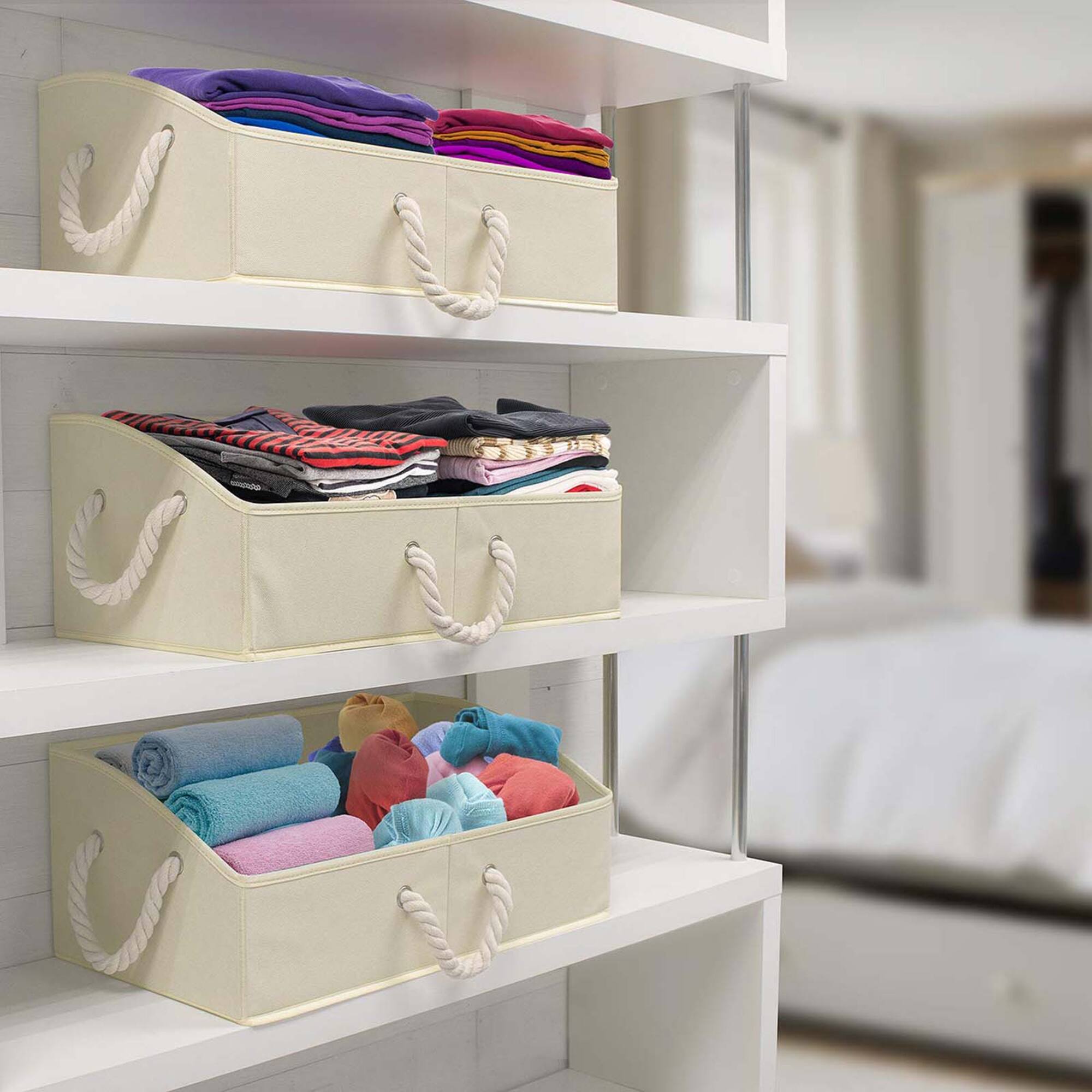 Sorbus 20" Trapezoid Storage Box with Cotton Rope